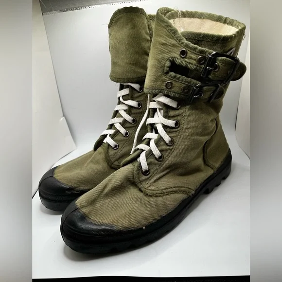 Vintage Wissart Military Canvas Gaiter Double Buckle Army Boot Size 43 - Picture 5 of 16